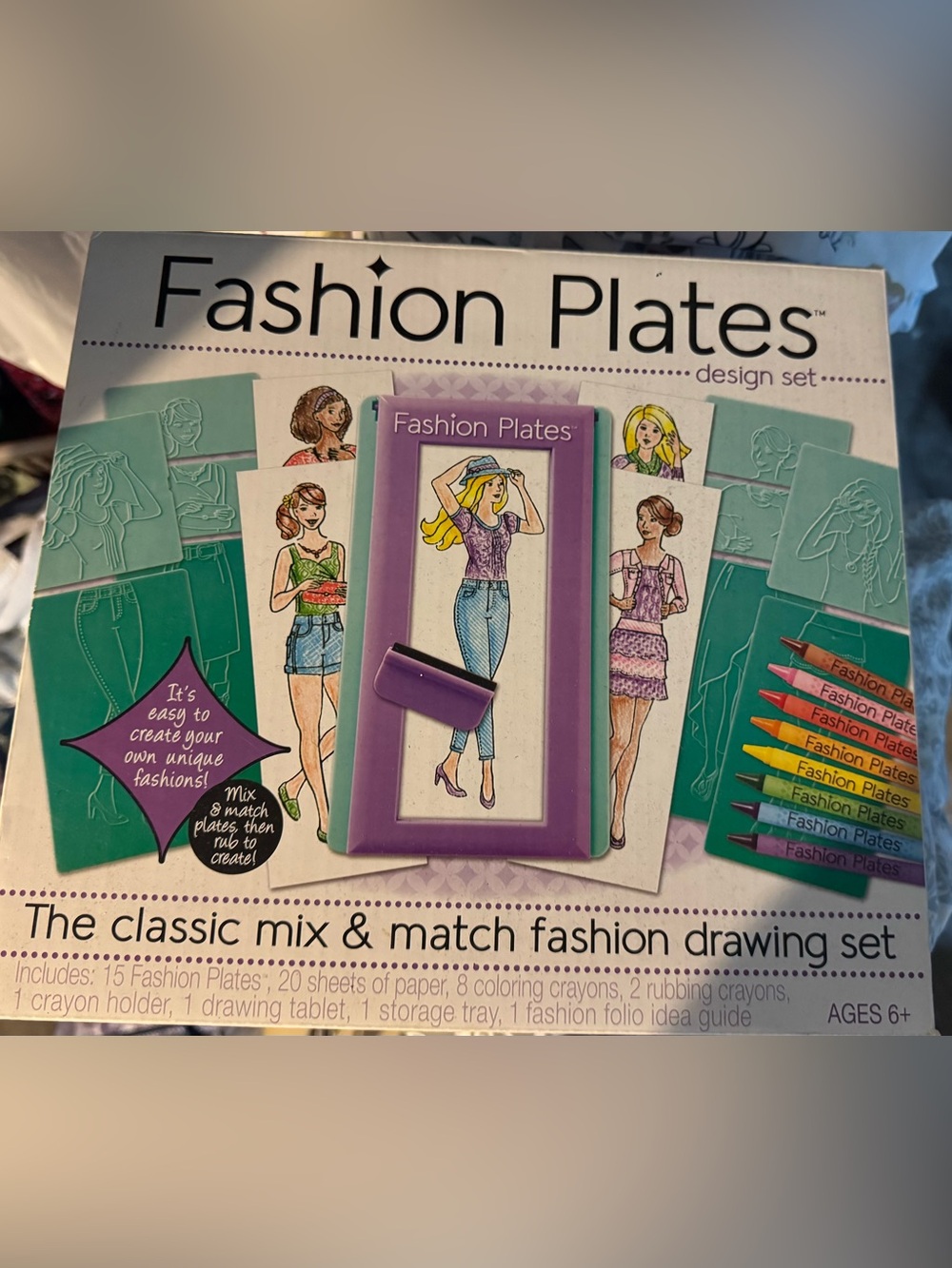 Fashion Plate Design Set - Purple Kids Drawing Kit
